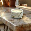 White and Gold Marbled Candle Bowl, 10 Oz
