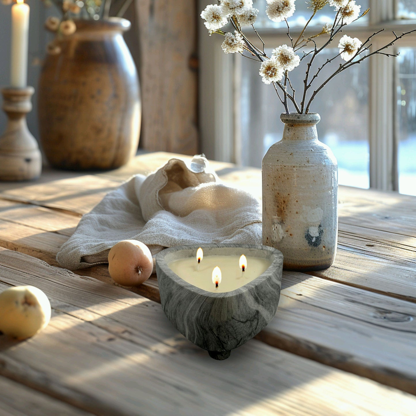 CH23-2727G GREY CANDLES UNSCENTED