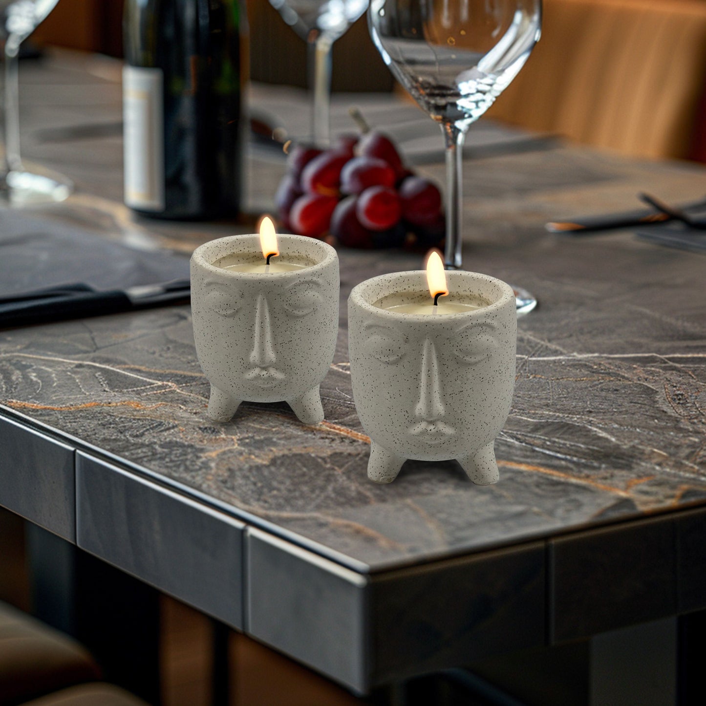 CH23-2563 STONE CANDLES UNSCENTED