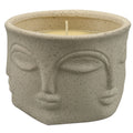 Handmade Resting Face Ceramic Candle Bowl With Floral Scent - 9 Oz Decorative Candle