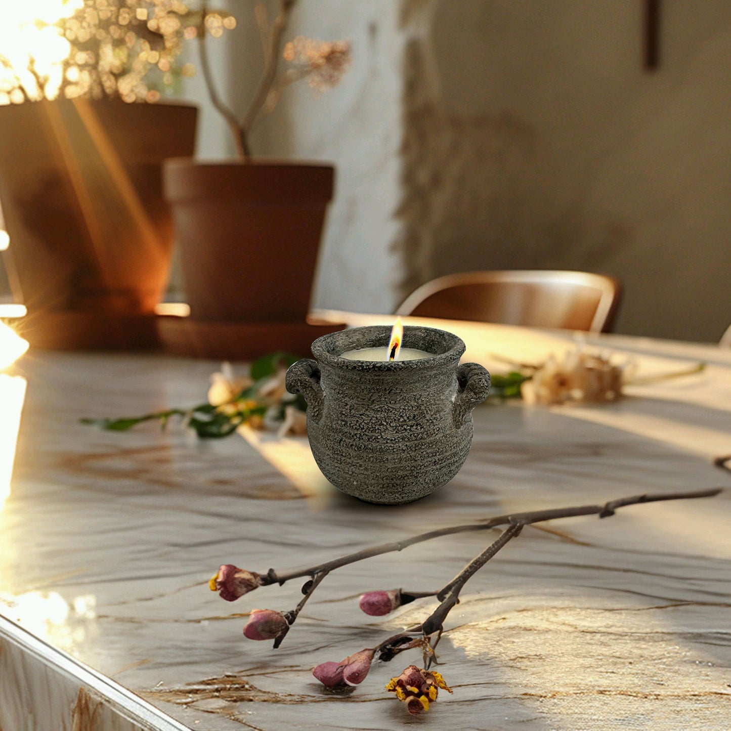 CH23-2516 STONE CANDLES UNSCENTED