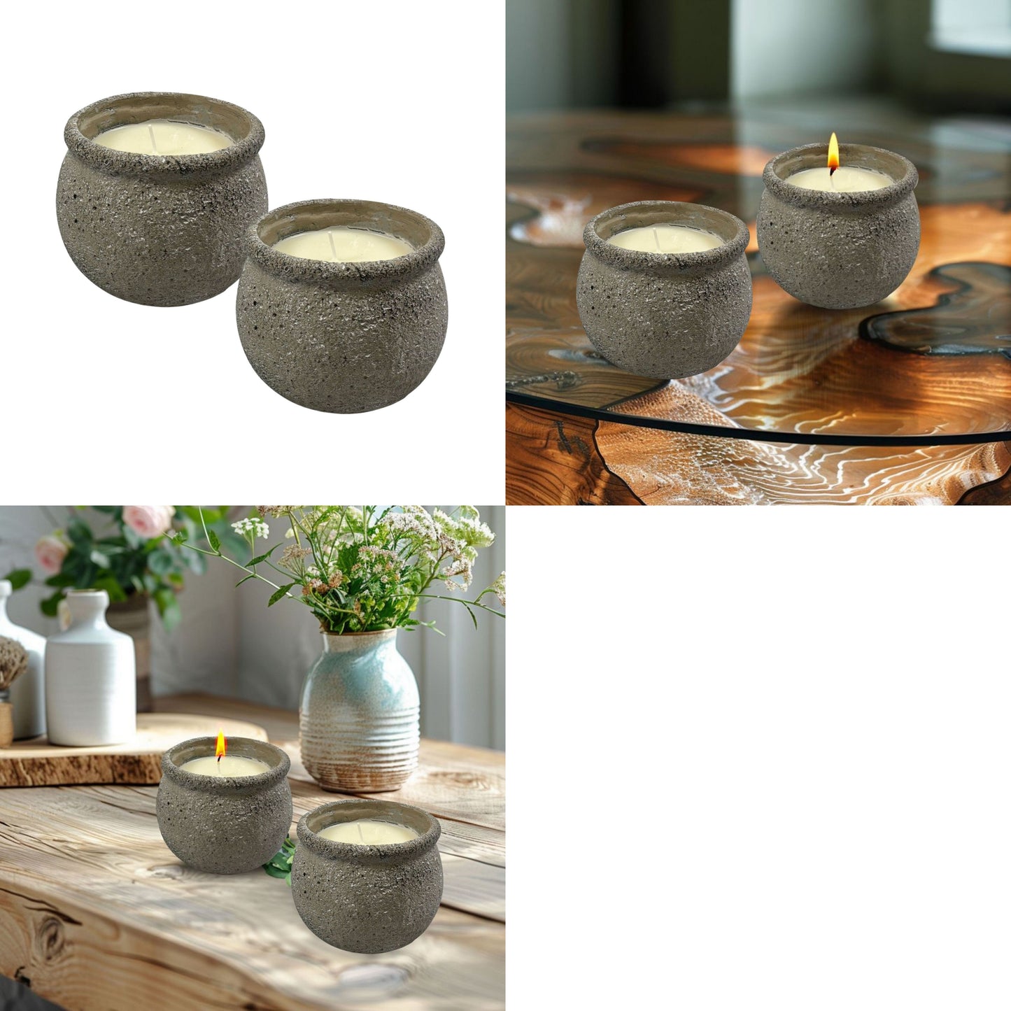 CH23-2515 STONE CANDLES UNSCENTED