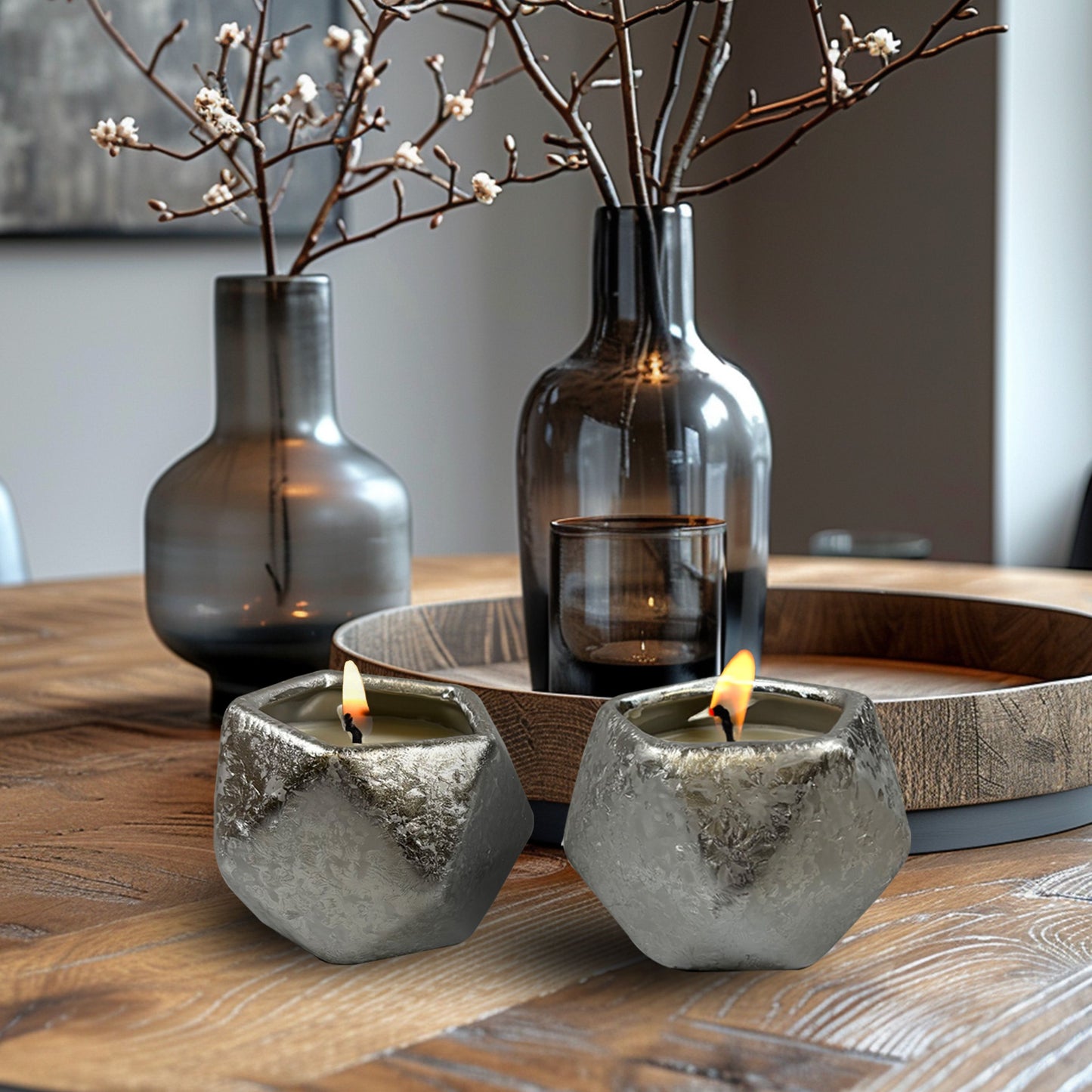 SY22-1336 METALLIC CANDLES HOME DECOR DEALS UNSCENTED