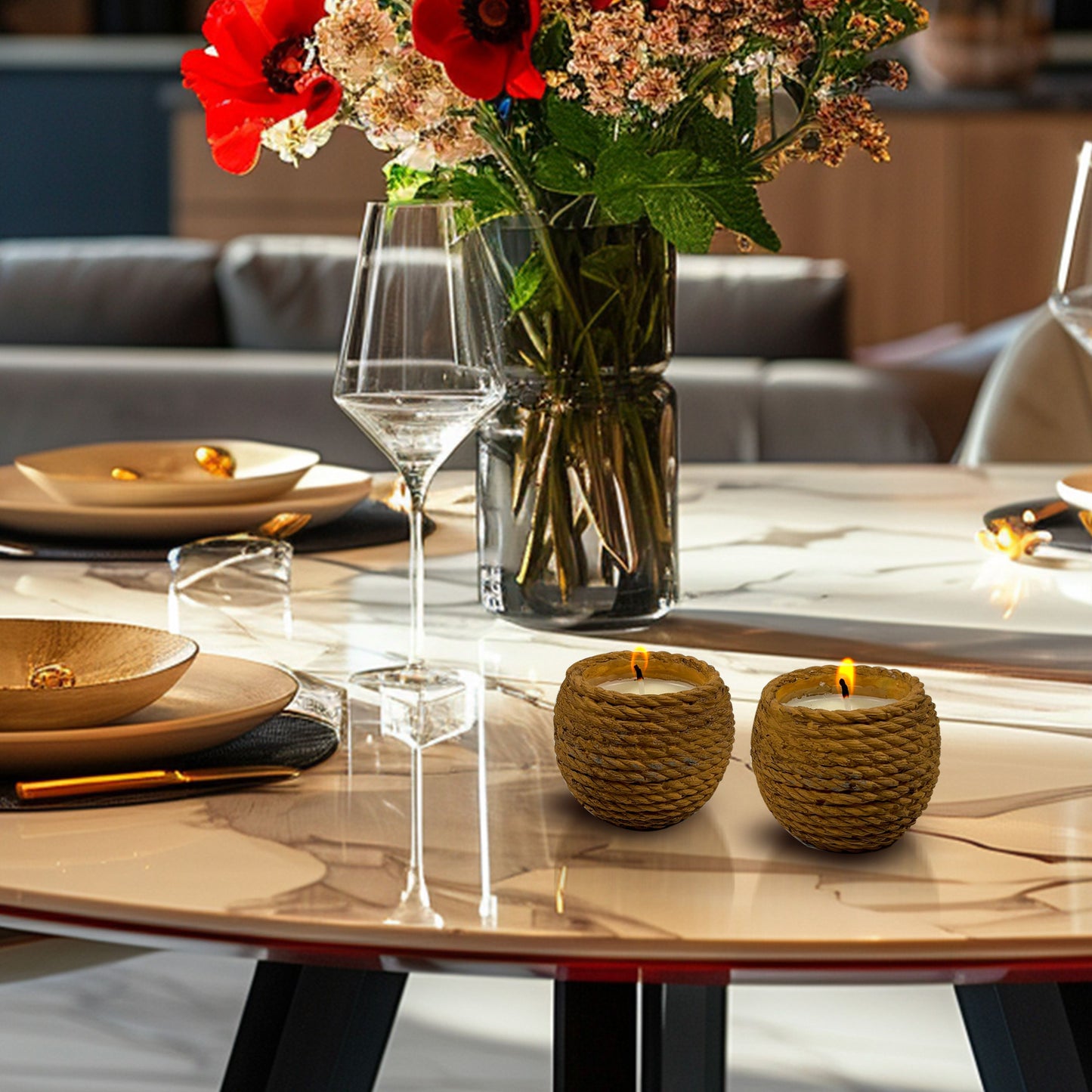 CH23-2697 LIGHT BROWN CANDLES UNSCENTED