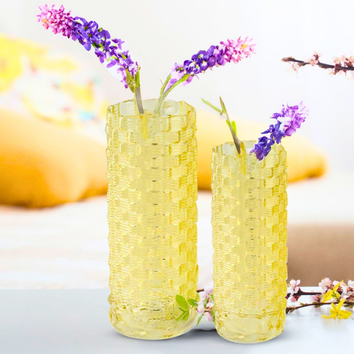 GV501 YELLOW GLASS VASES HOME DECOR DEALS SIMPLE