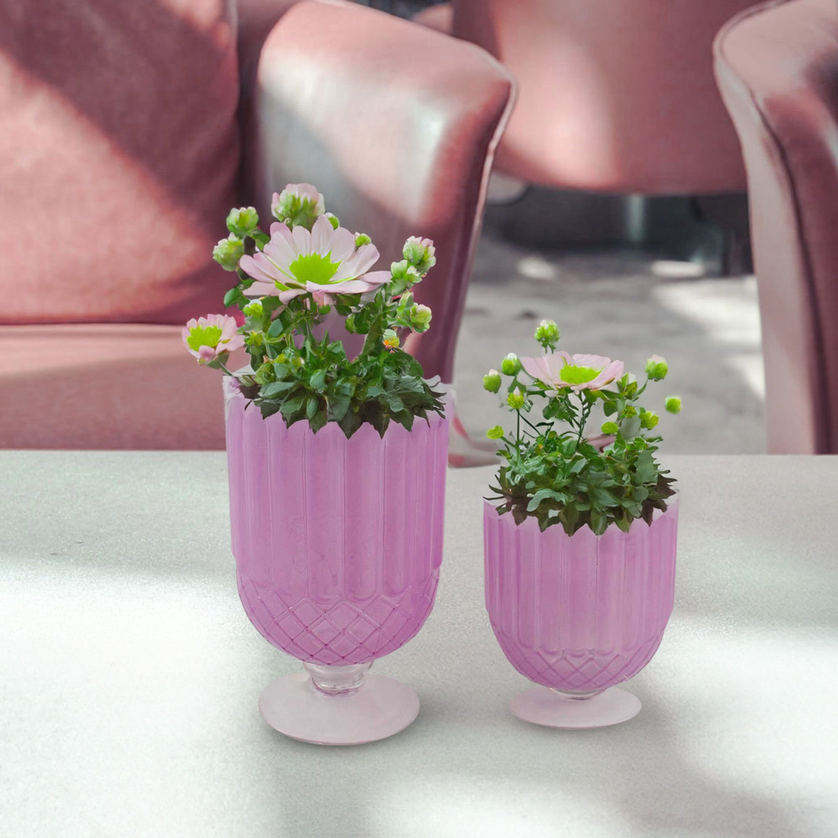 GV502 PURPLE GLASS VASES HOME DECOR DEALS SIMPLE