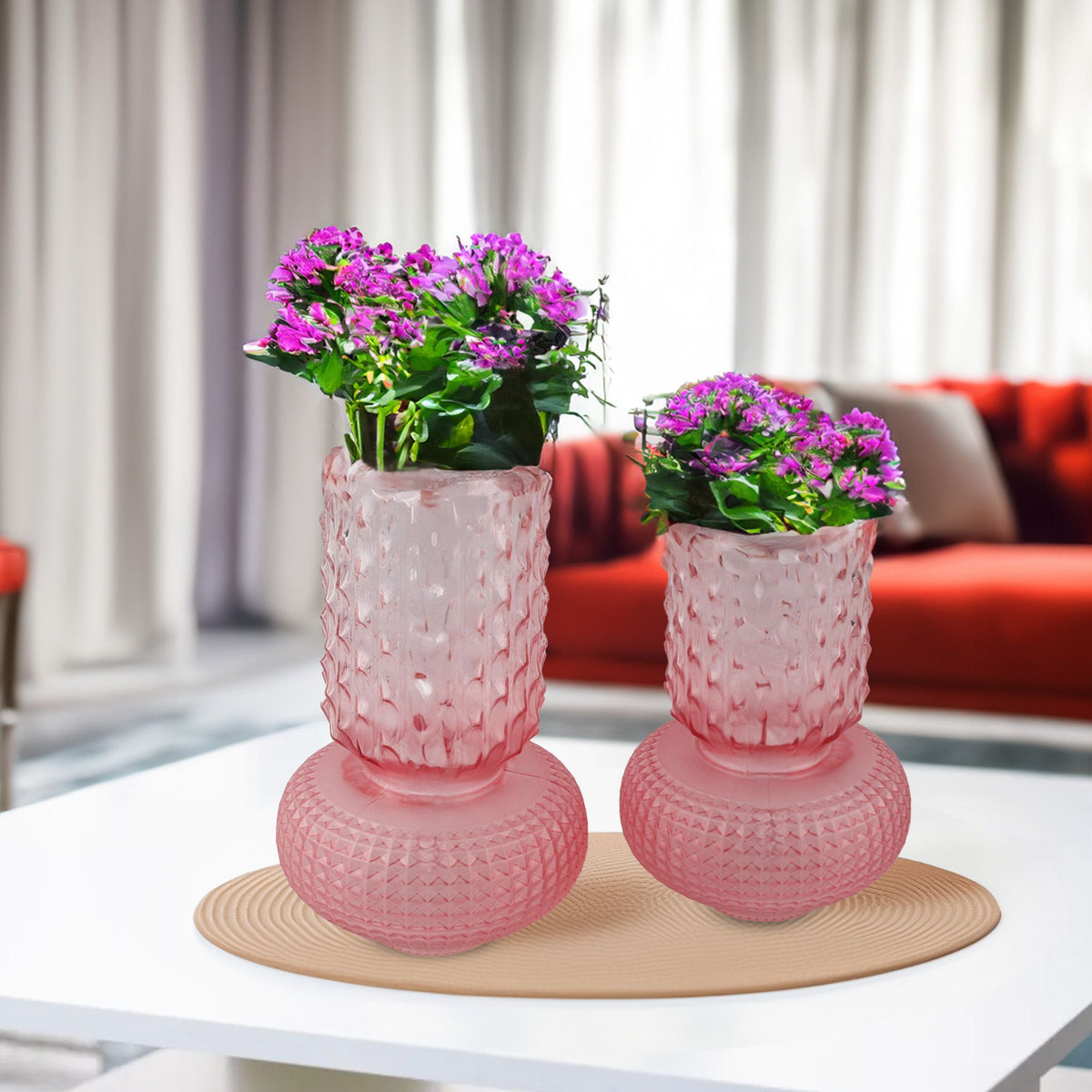 GV506 PINK GLASS VASES