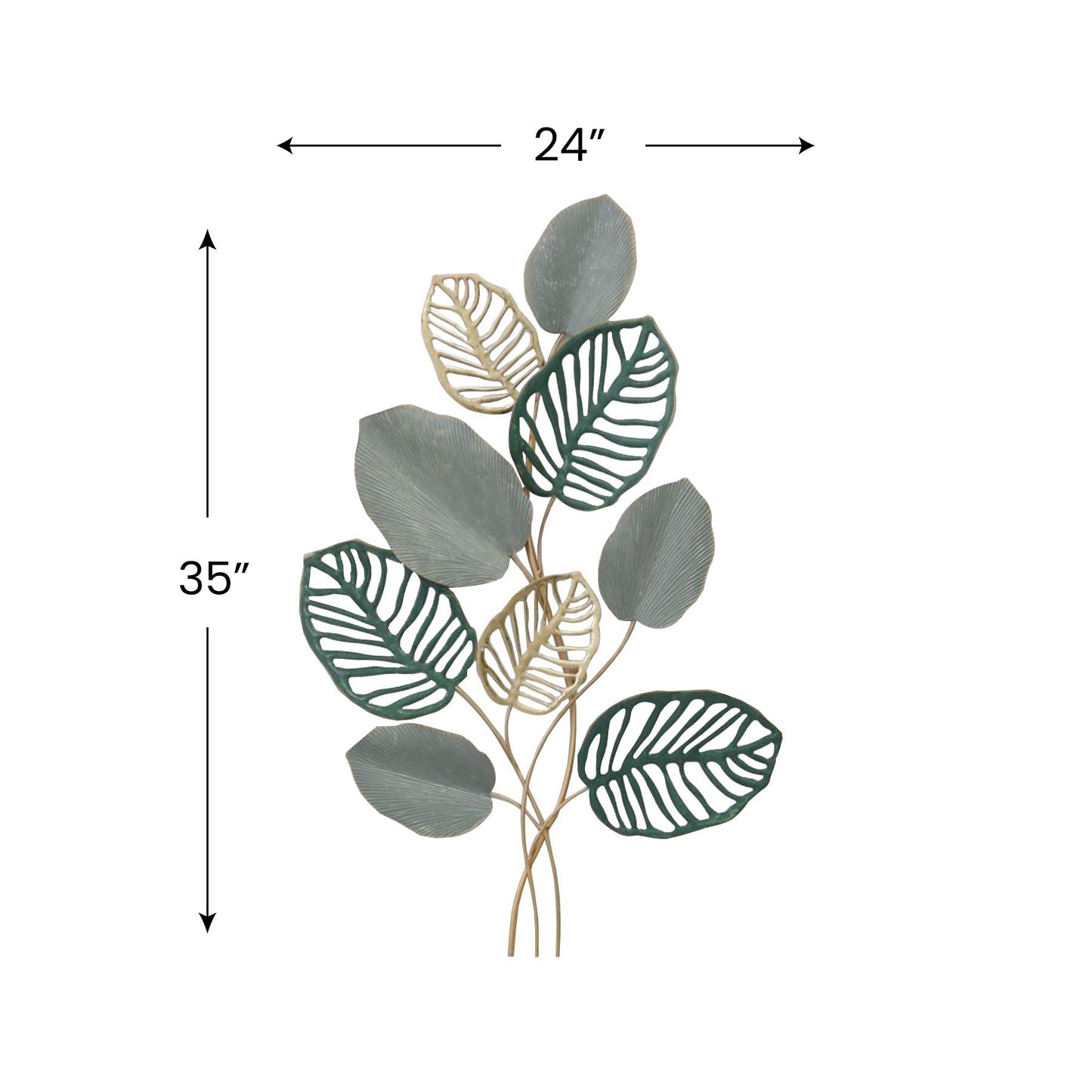 MDC479 GREEN METAL WALL DECOR