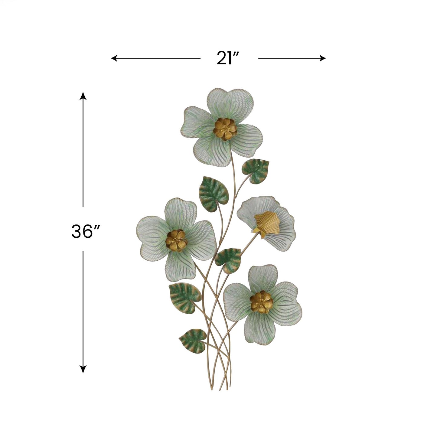 MDC481 LIGHT GREEN METAL WALL DECOR