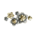 Metallic Lotus Flower Wall Art - Horizontal Metal Wall Decor for Modern Homes, Dining Rooms, Bedroom