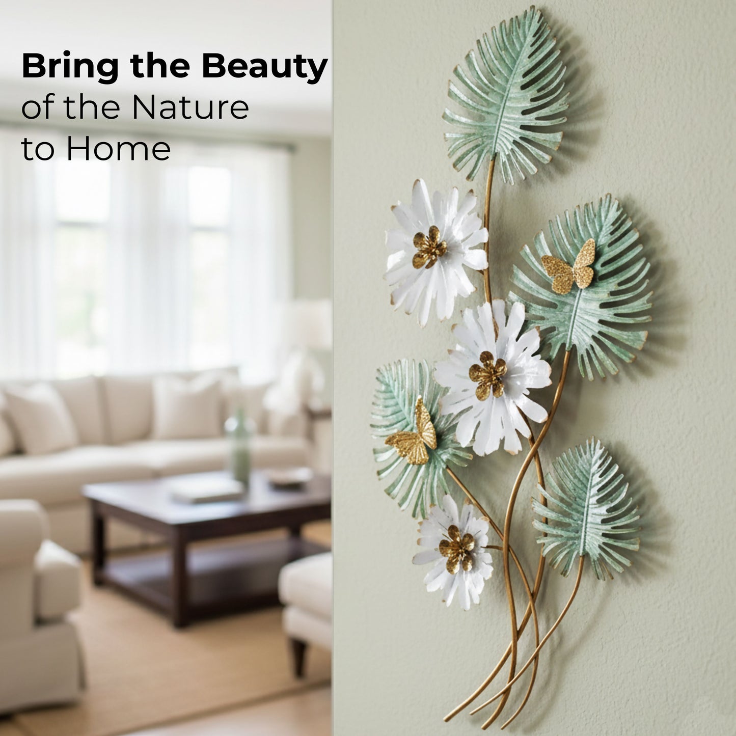 MDC483 MINT GREEN METAL WALL DECOR