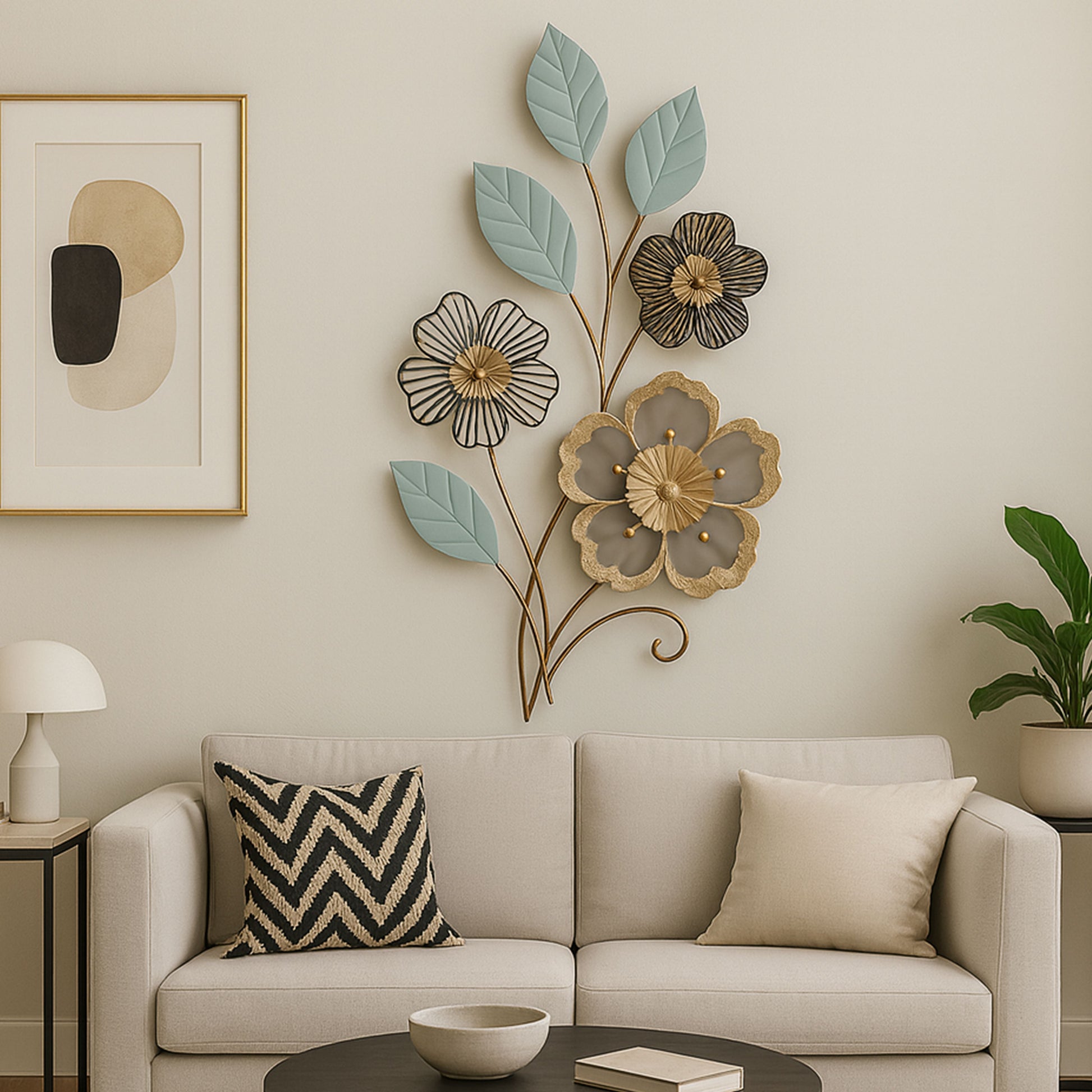 MDC484 GREEN GOLD METAL WALL DECOR