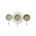 Gold Mirrored Wall Hook - Elegant Entryway Organizer With 3 Hooks