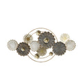 Oversized Floral Bloom Wall Art - Nature-Inspired Metal Decor With Gold Accents