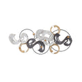 Abstract Wall Art - Modern Metal Wall Decor With Matte White, Black, and Gold Accents