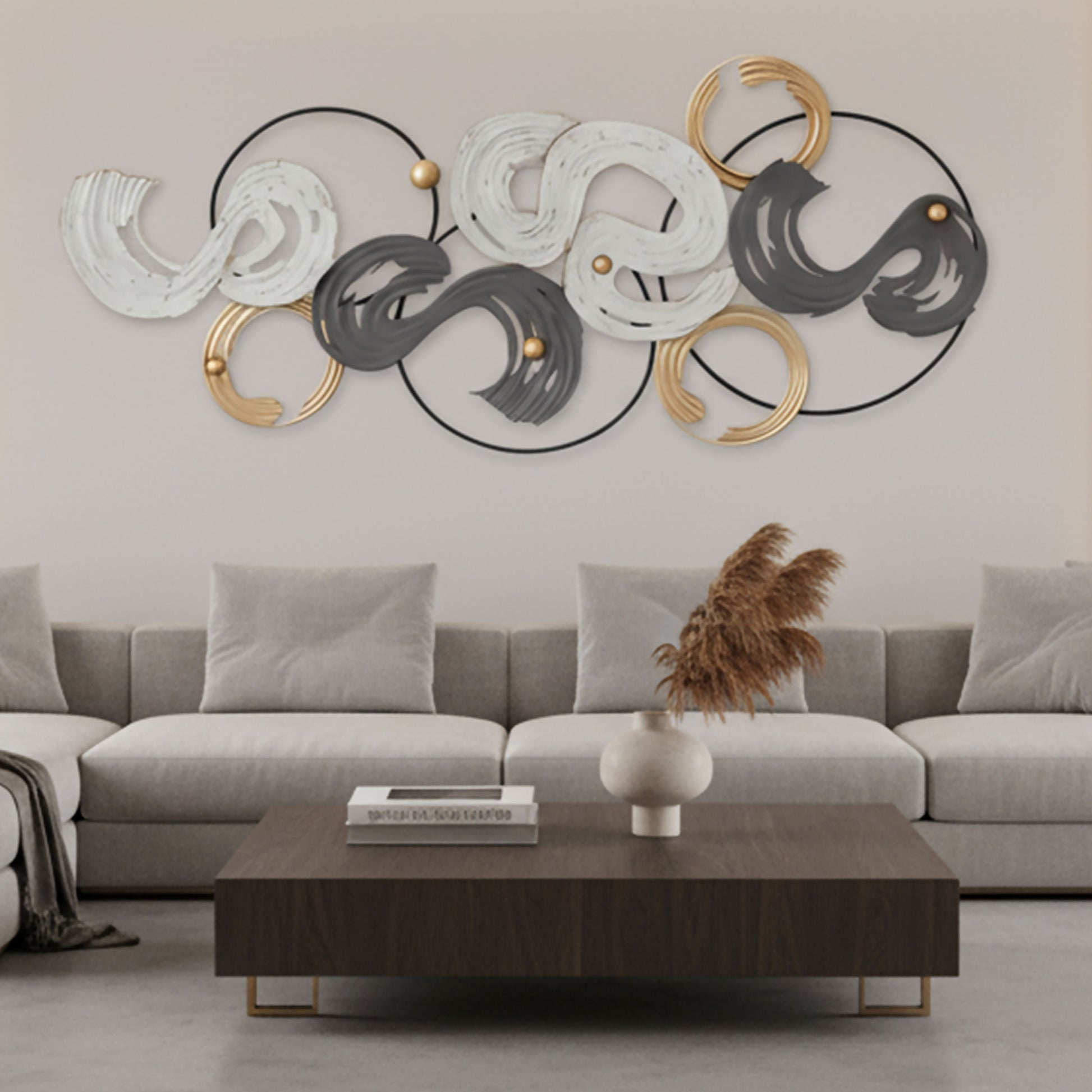 MDC492 BLK GOLD METAL WALL DECOR
