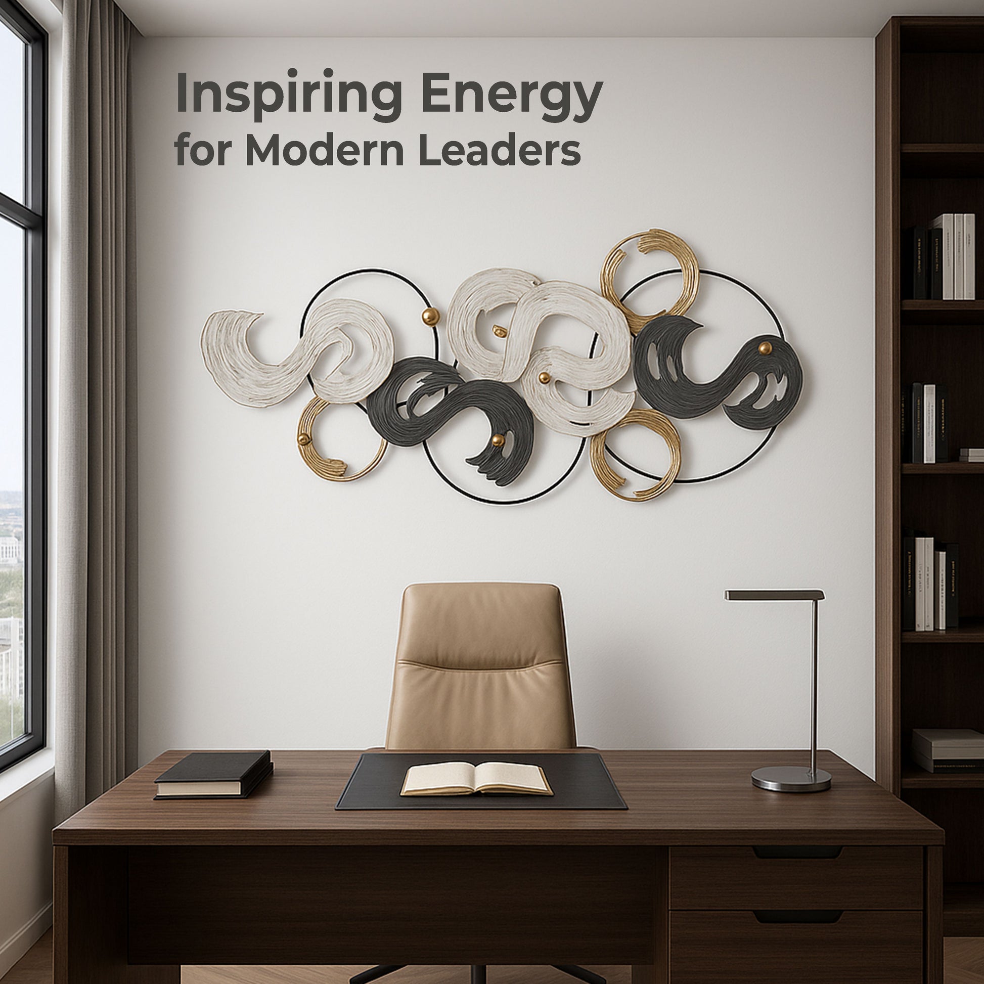 MDC492 BLK GOLD METAL WALL DECOR