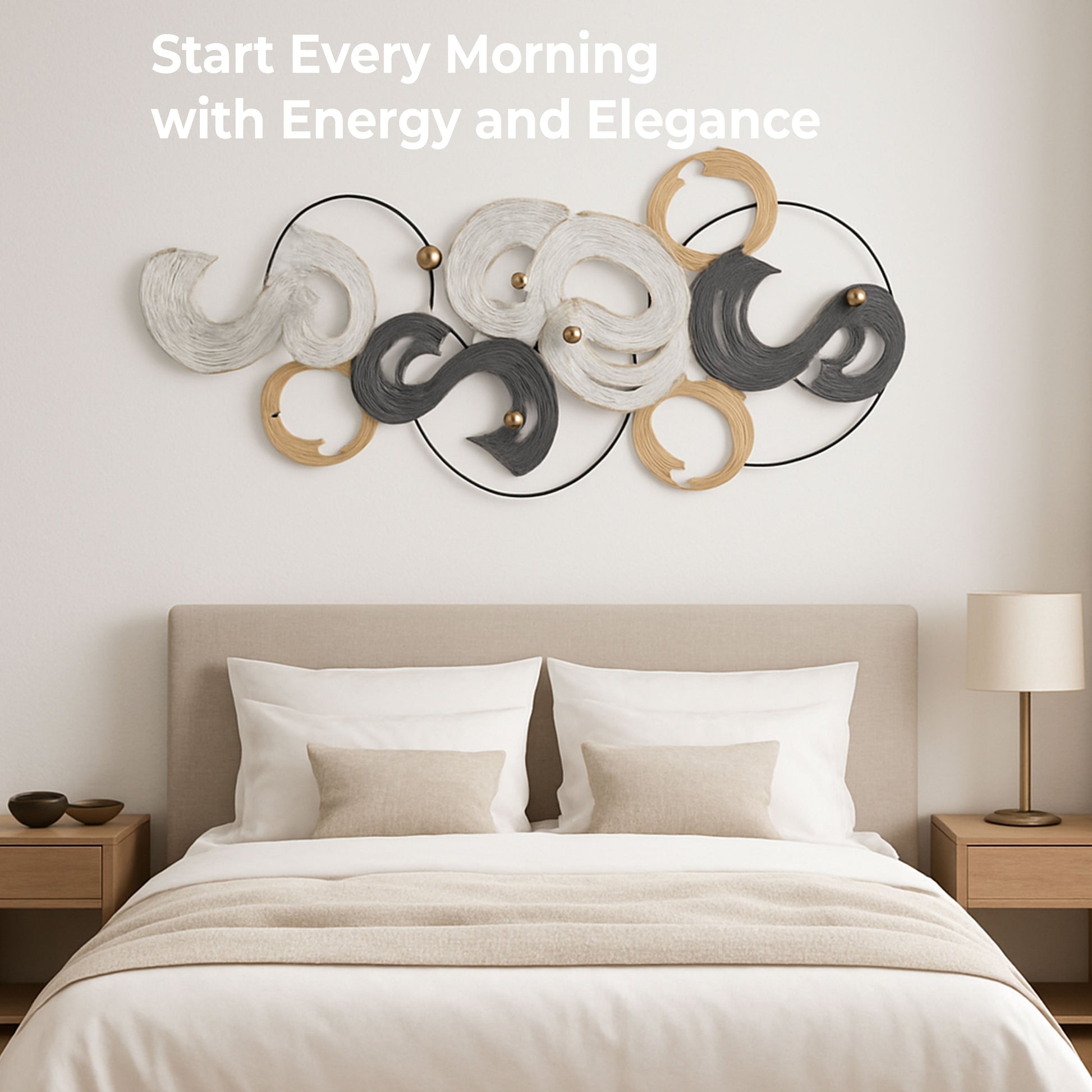 MDC492 BLK GOLD METAL WALL DECOR