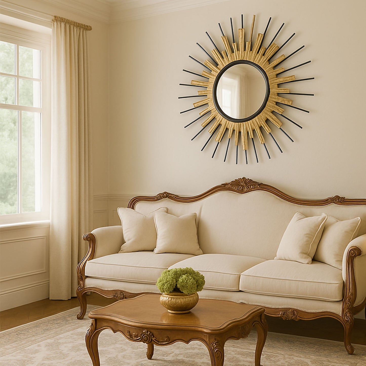 MDC494 GOLD DECOR MIRROR METAL WALL