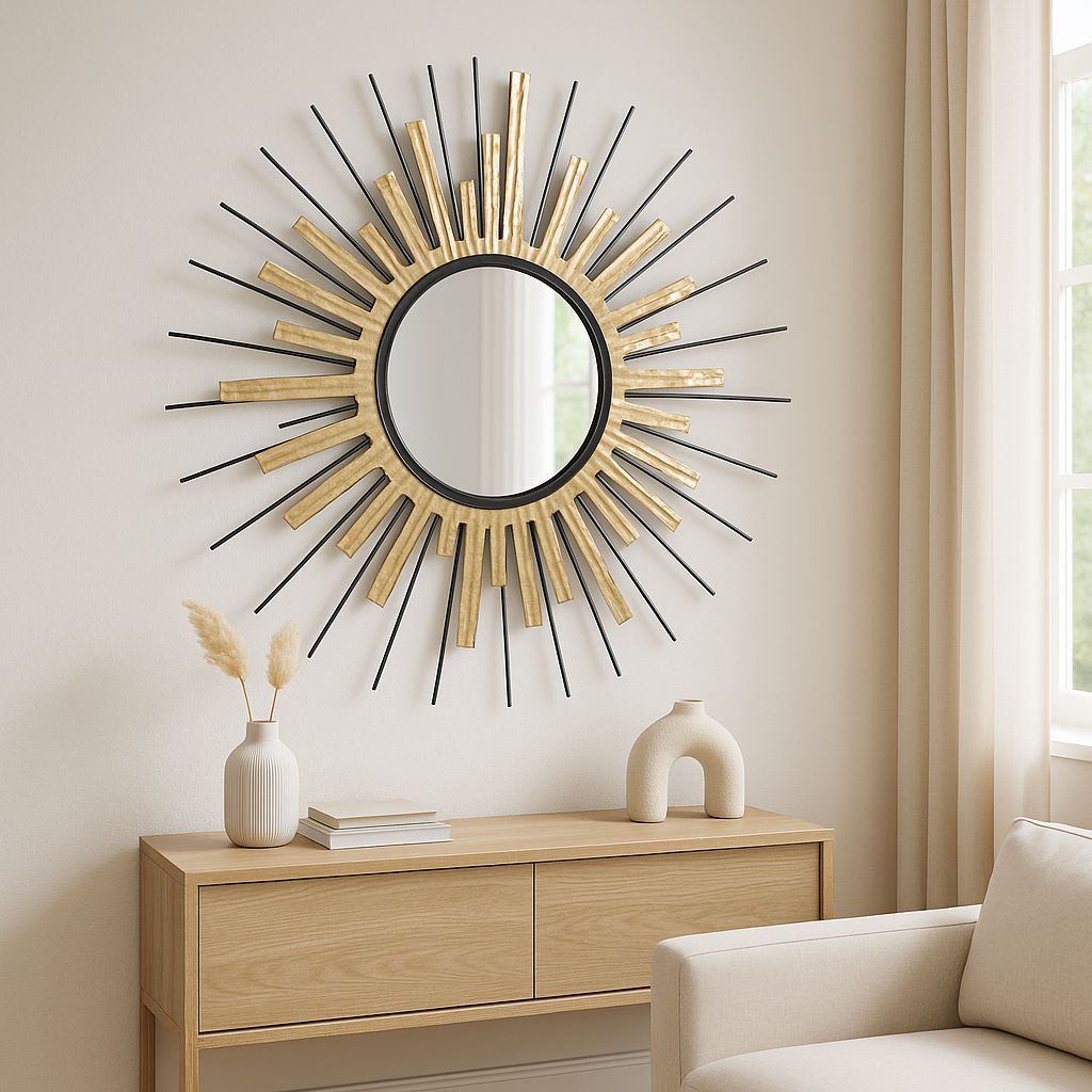 MDC494 GOLD DECOR MIRROR METAL WALL