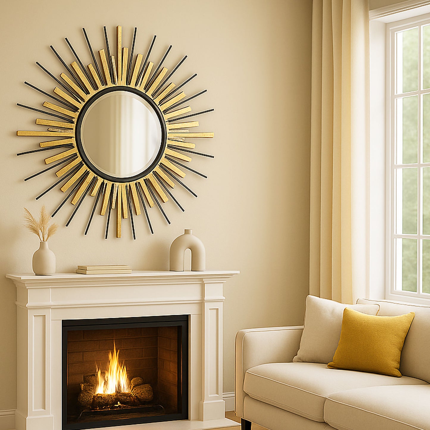 MDC494 GOLD DECOR MIRROR METAL WALL