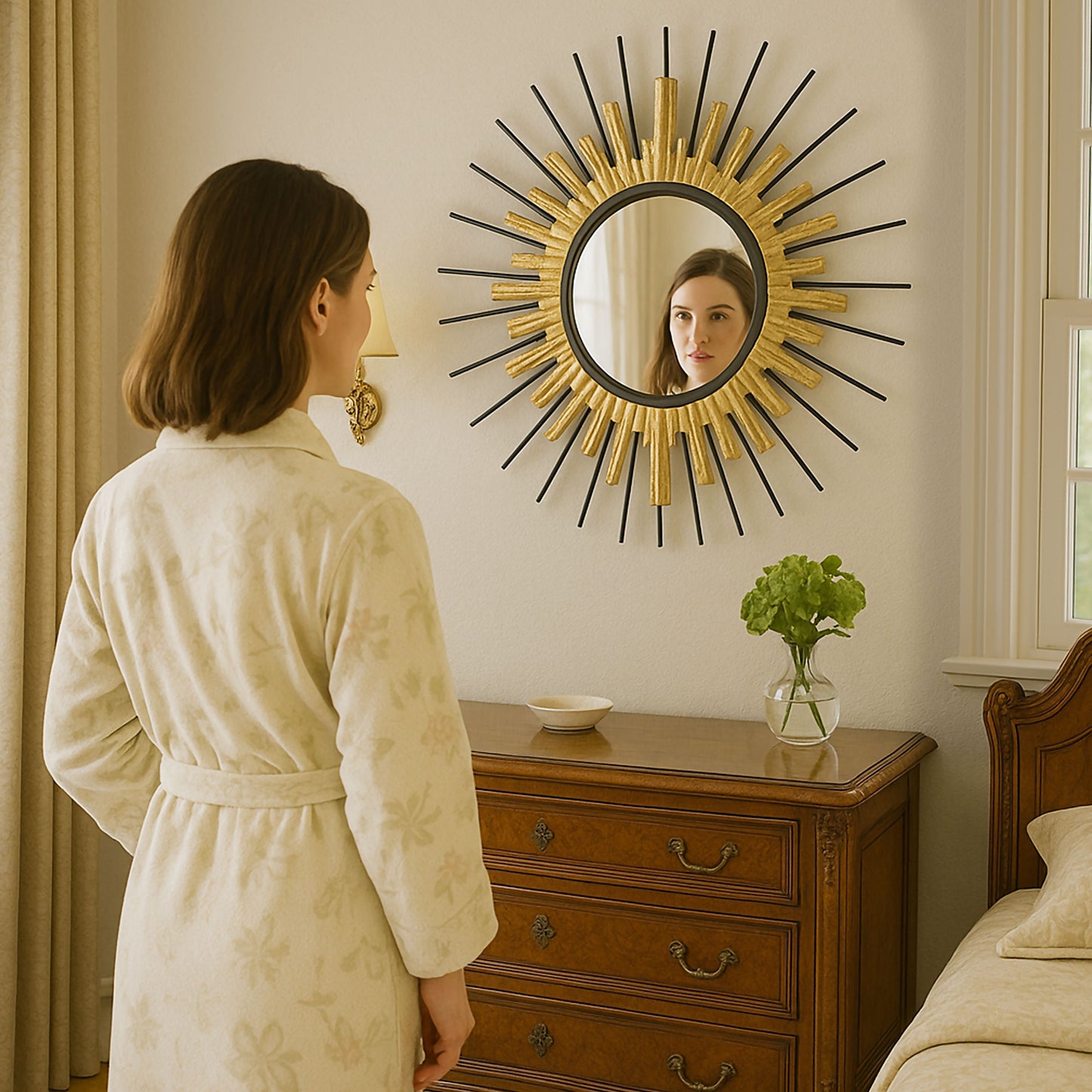 MDC494 GOLD DECOR MIRROR METAL WALL
