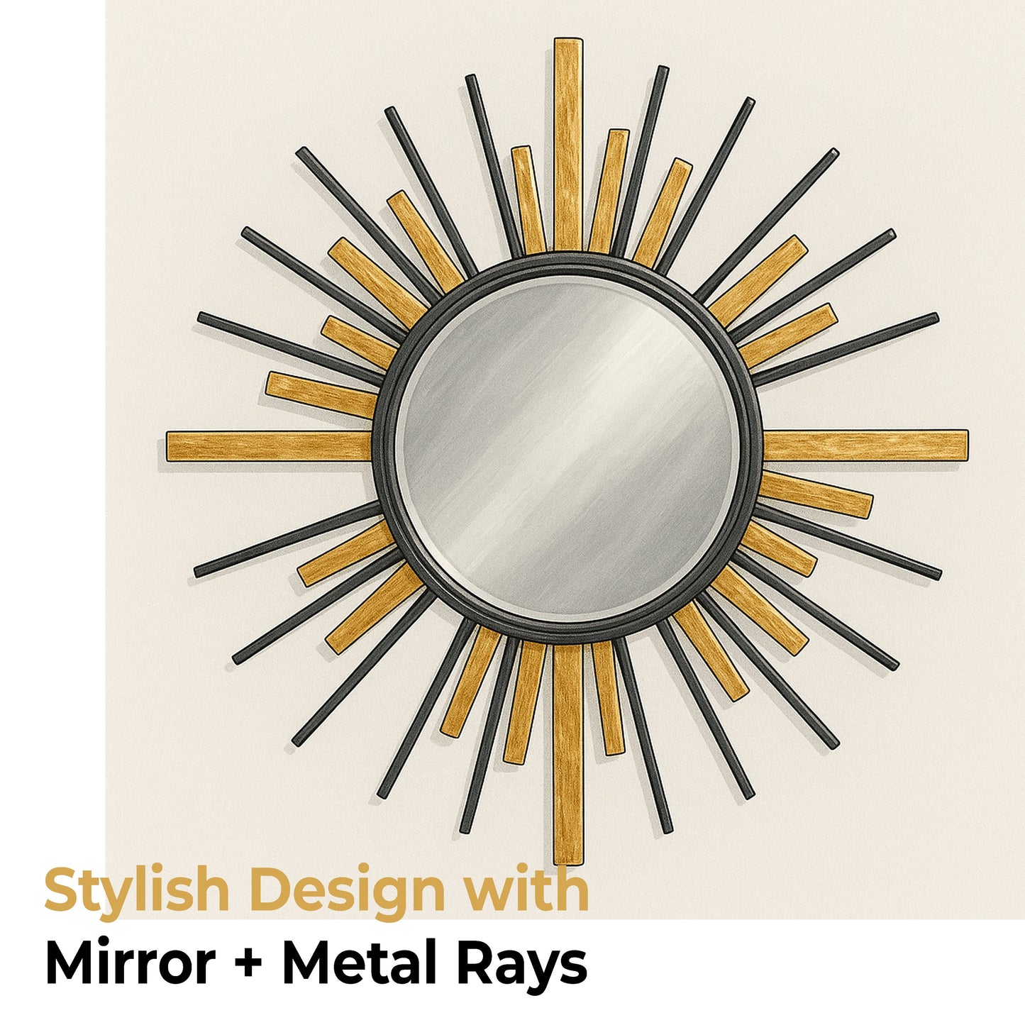 MDC494 GOLD DECOR MIRROR METAL WALL