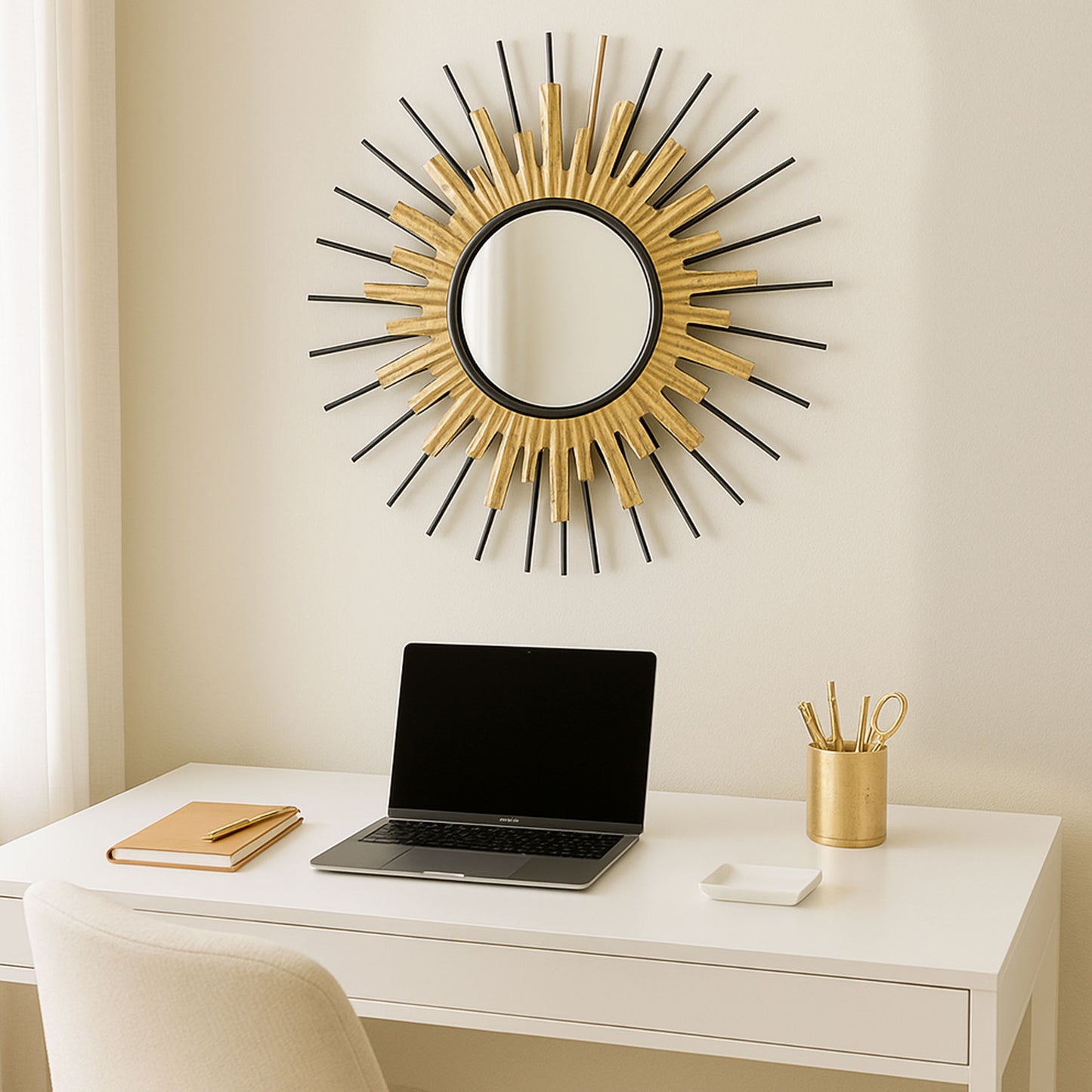 MDC494 GOLD DECOR MIRROR METAL WALL