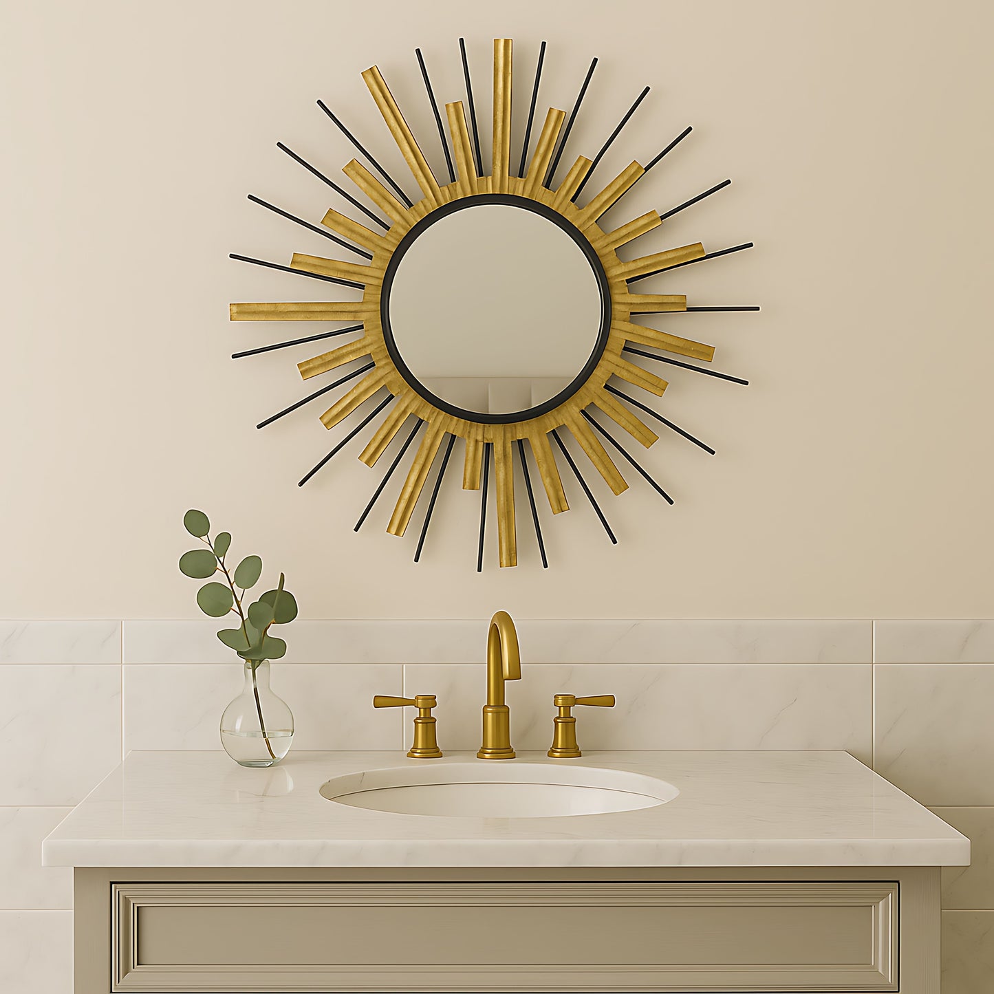 MDC494 GOLD DECOR MIRROR METAL WALL