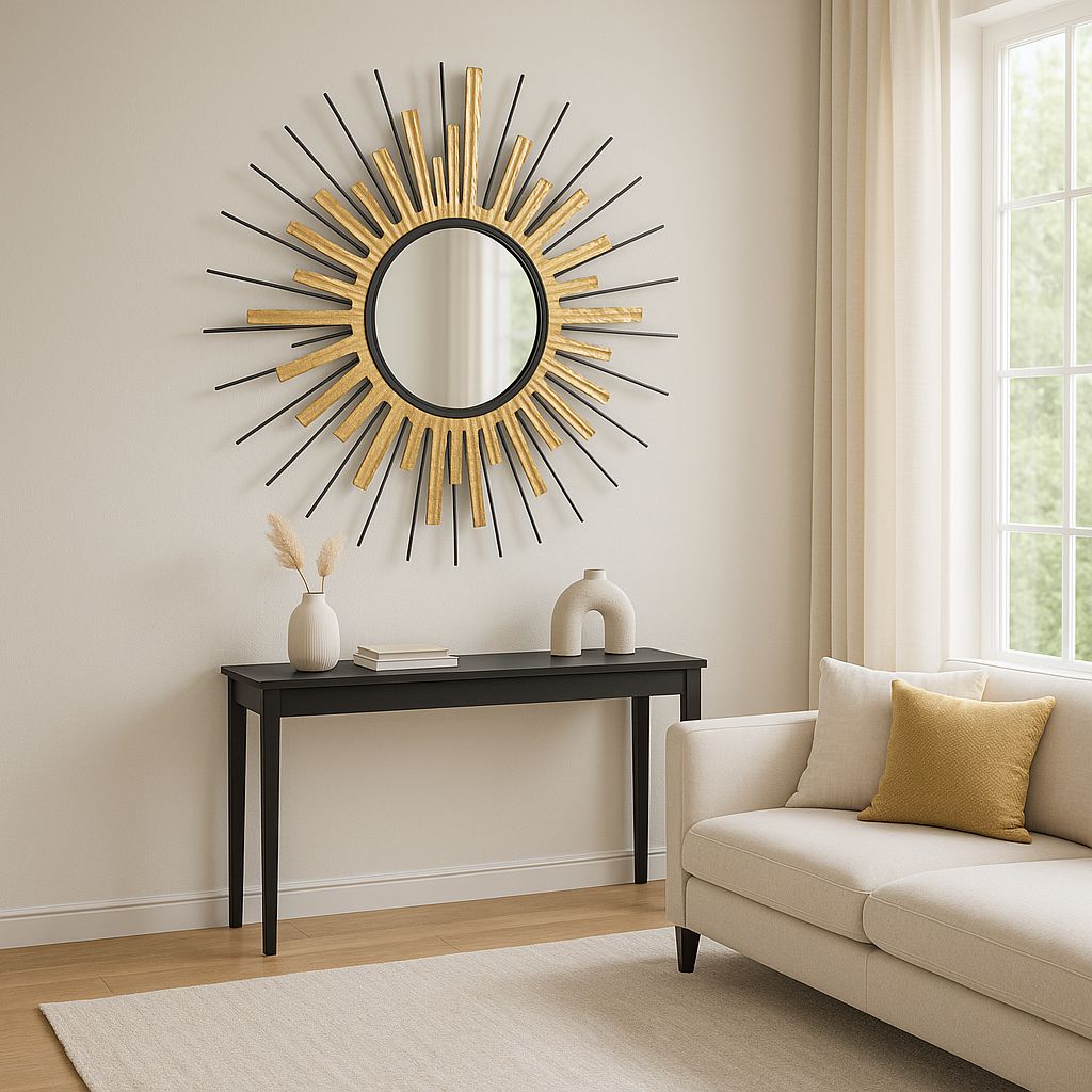 MDC494 GOLD DECOR MIRROR METAL WALL