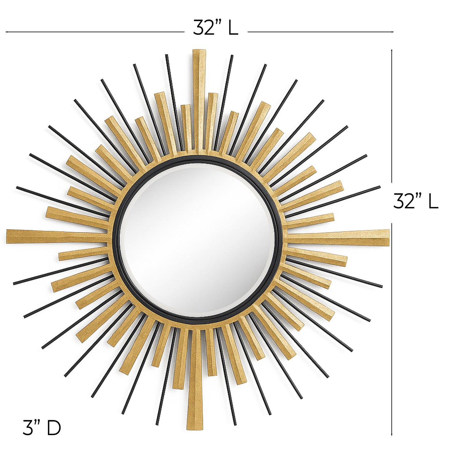 MDC494 GOLD DECOR MIRROR METAL WALL