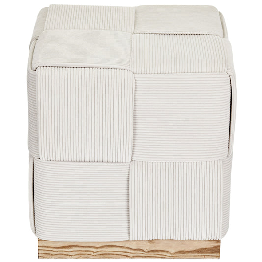 WST498 CREAM OTTOMAN STOOL
