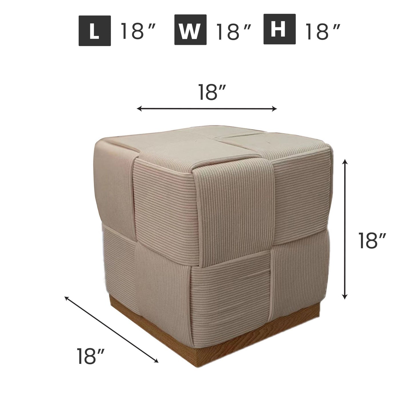 WST498 CREAM OTTOMAN STOOL