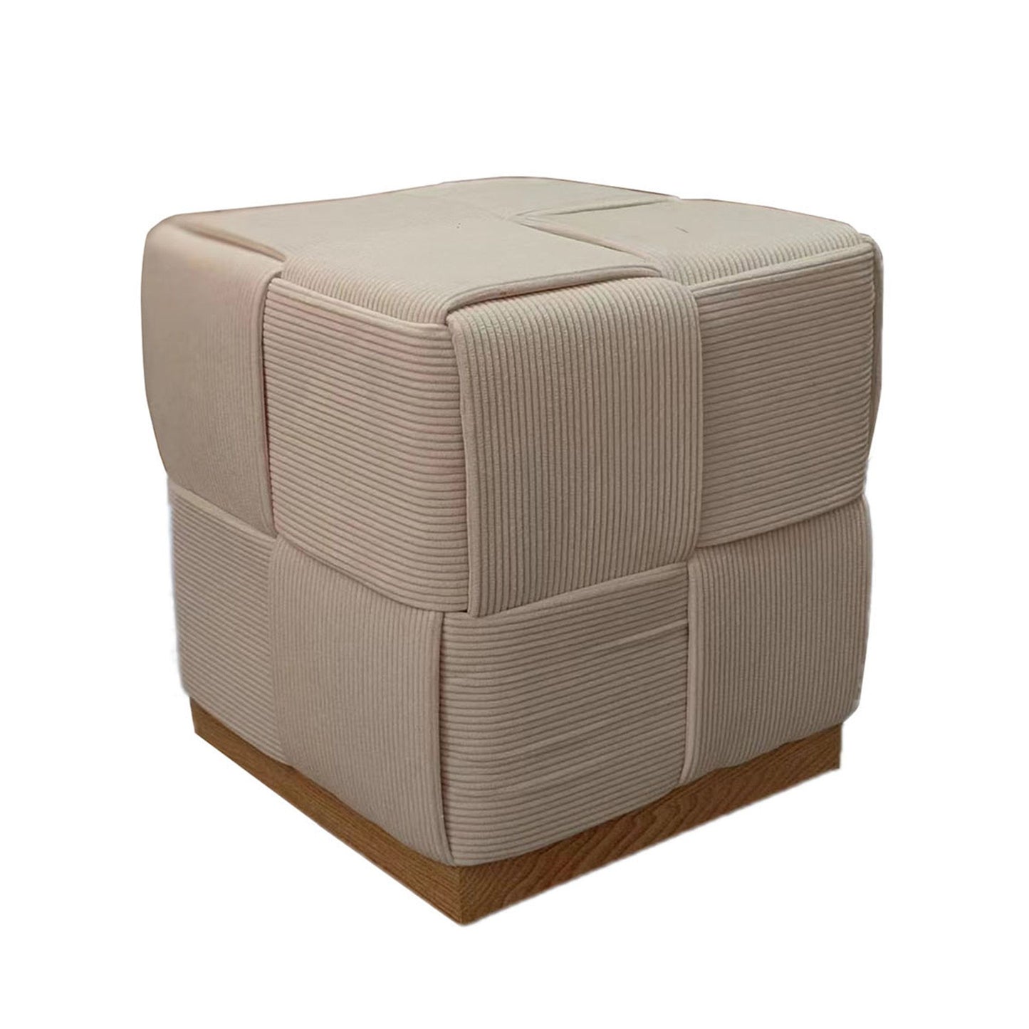 WST498 CREAM OTTOMAN STOOL
