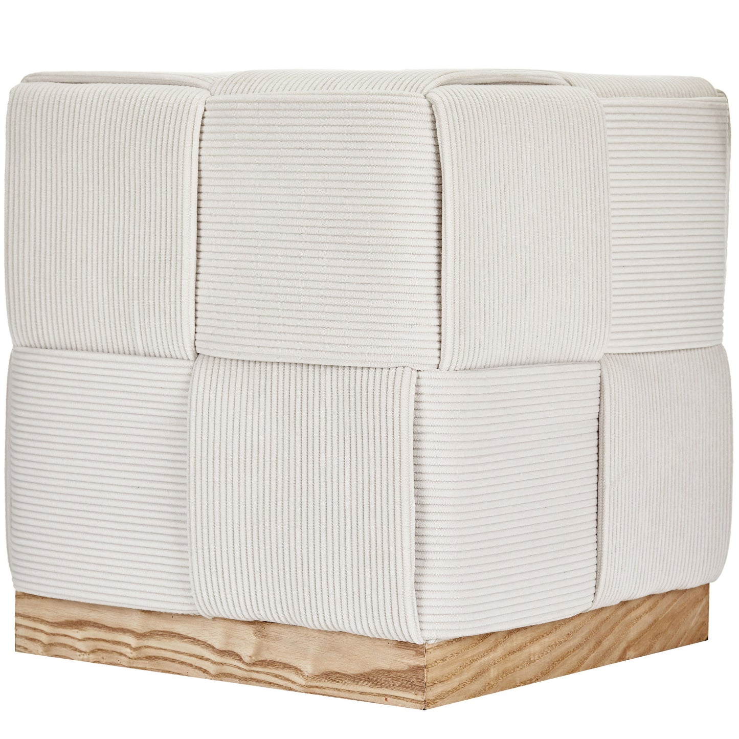 WST498 CREAM OTTOMAN STOOL