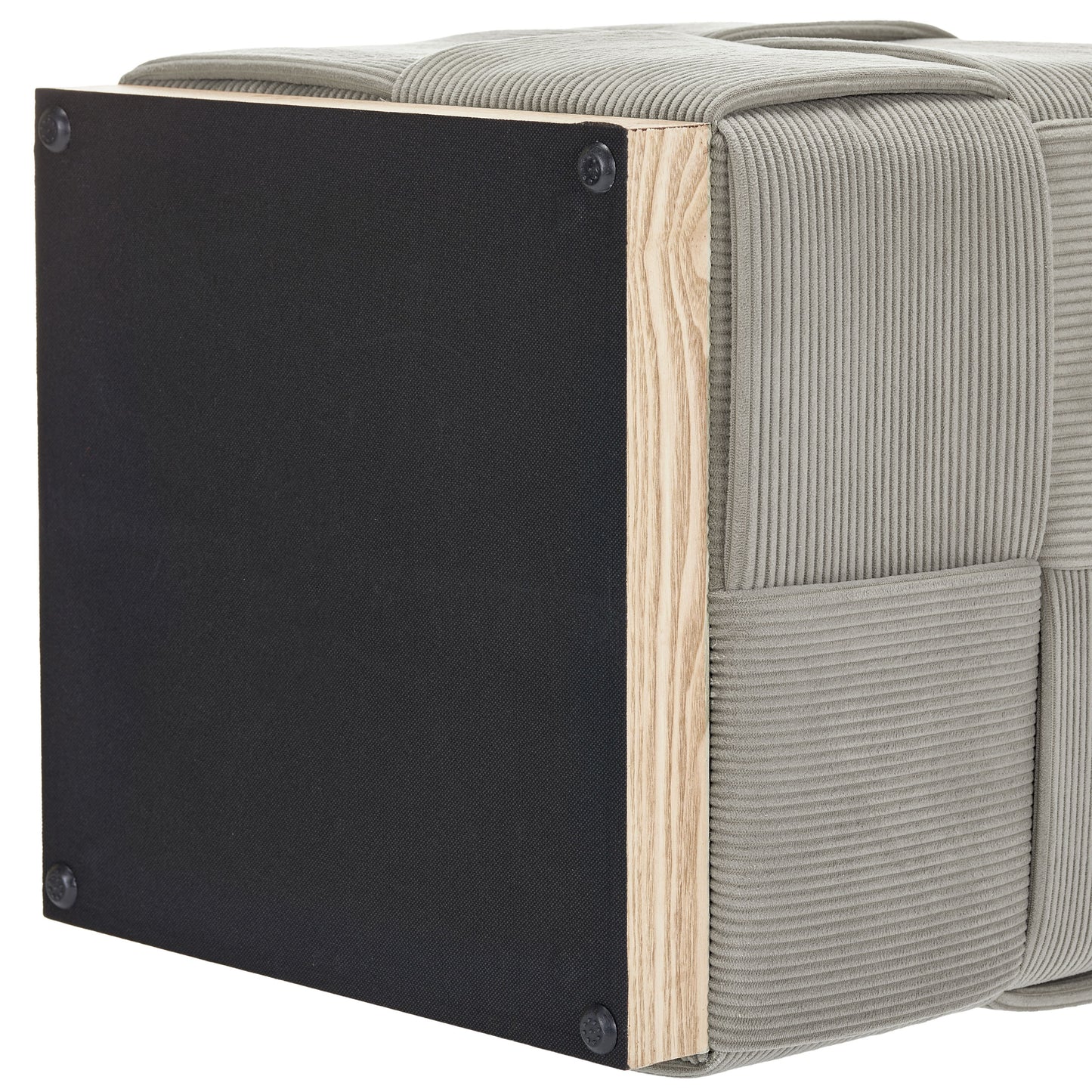 WST498 GREY-TAUPE OTTOMAN STOOL