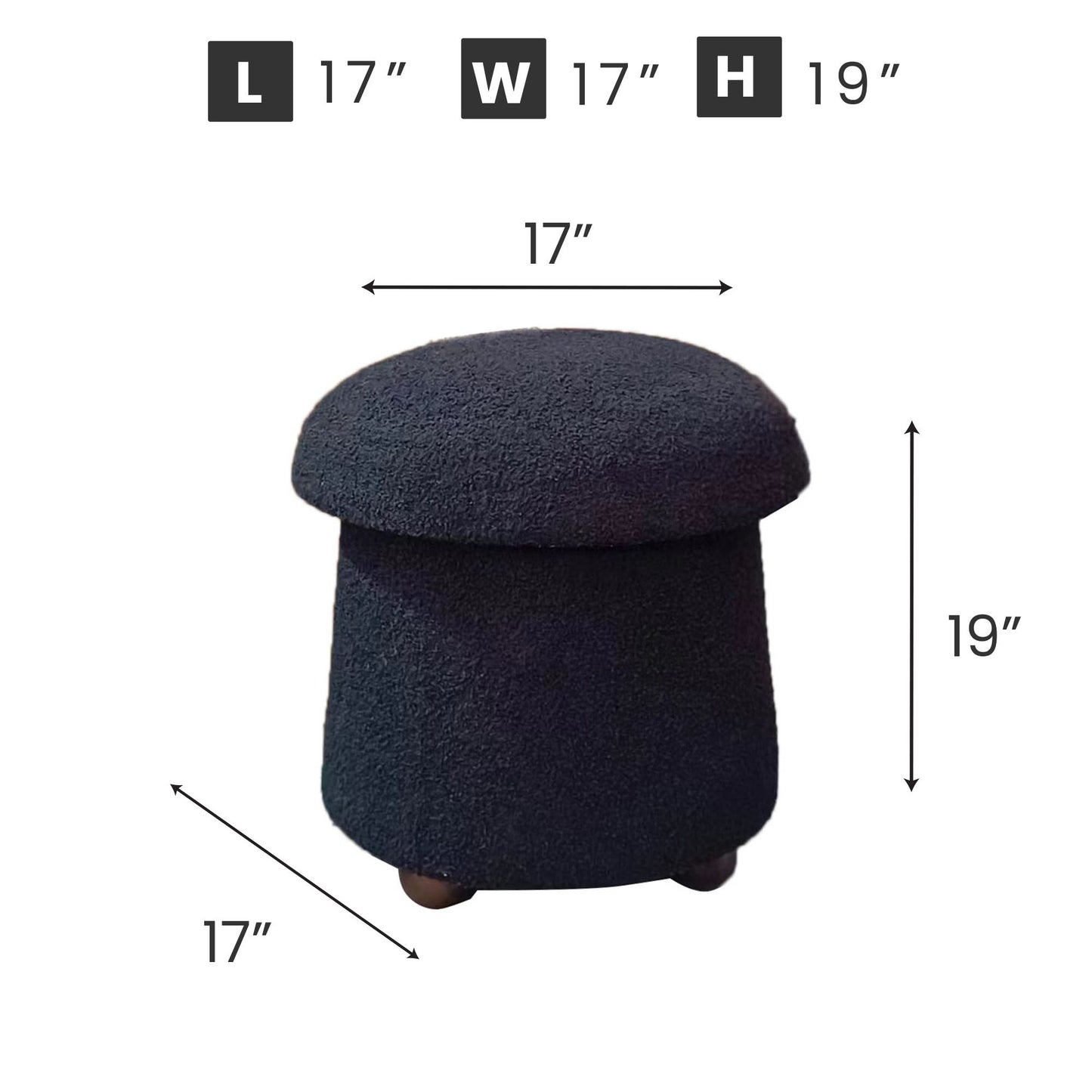 WST499 BLACK OTTOMAN