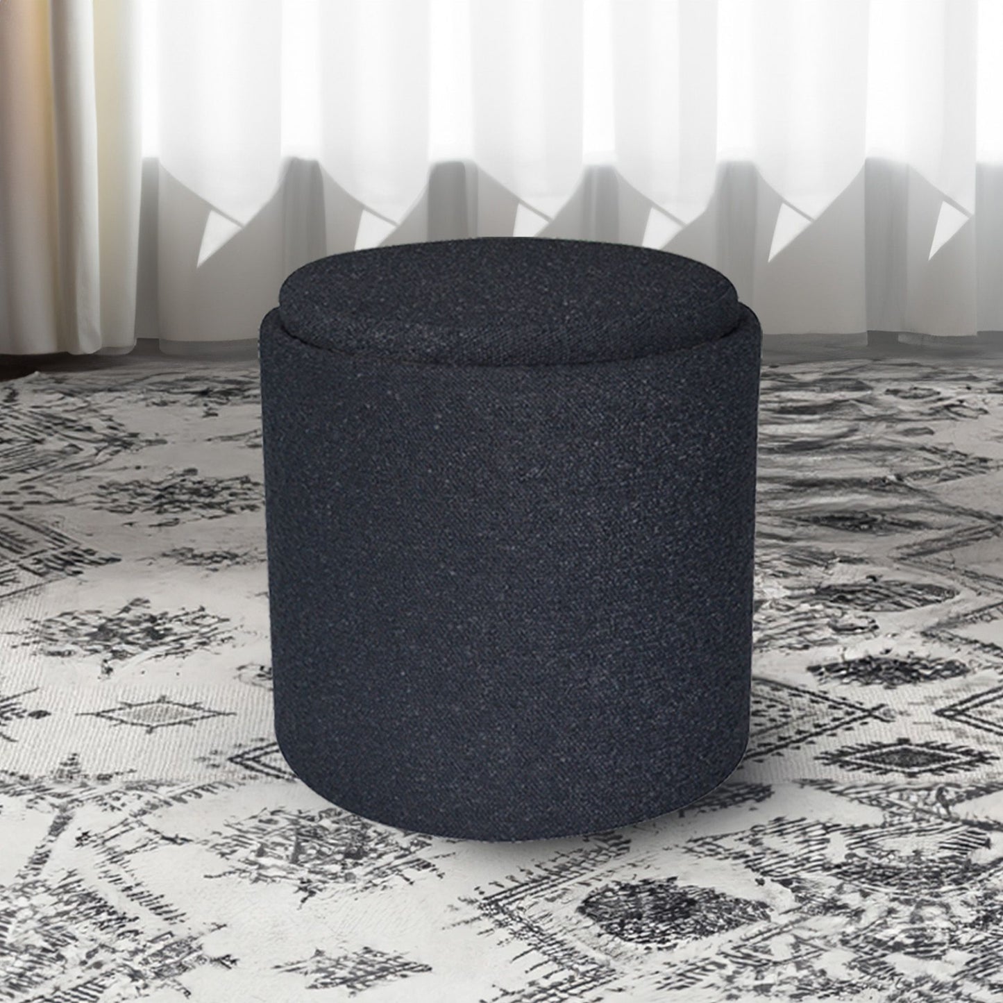 OT513 BLACK OTTOMAN