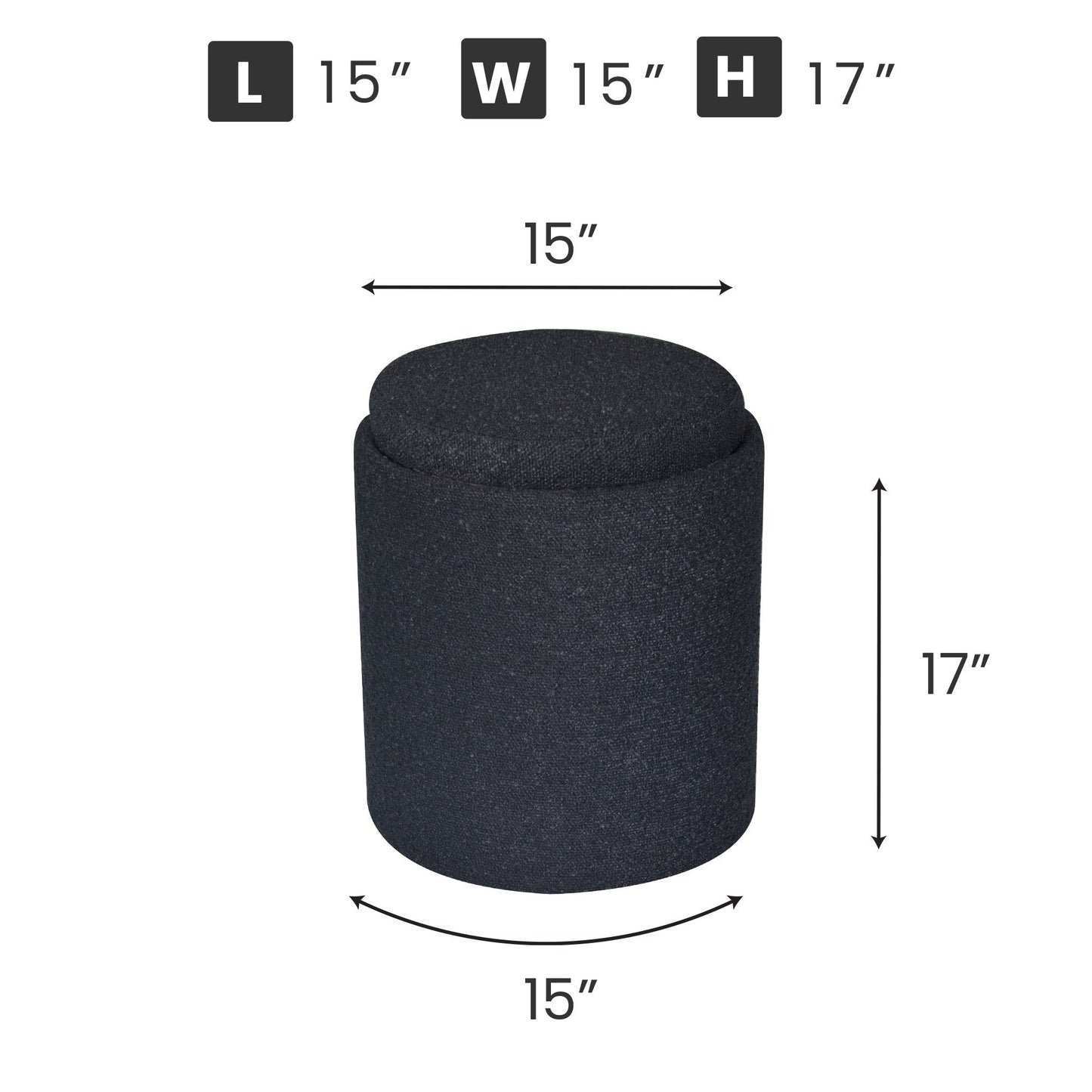 OT513 BLACK OTTOMAN