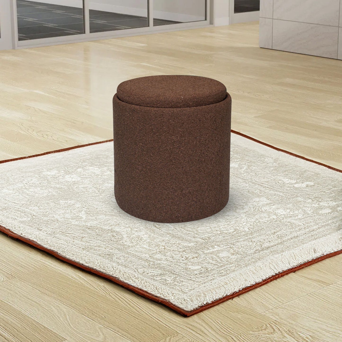 OT513 BROWN OTTOMAN