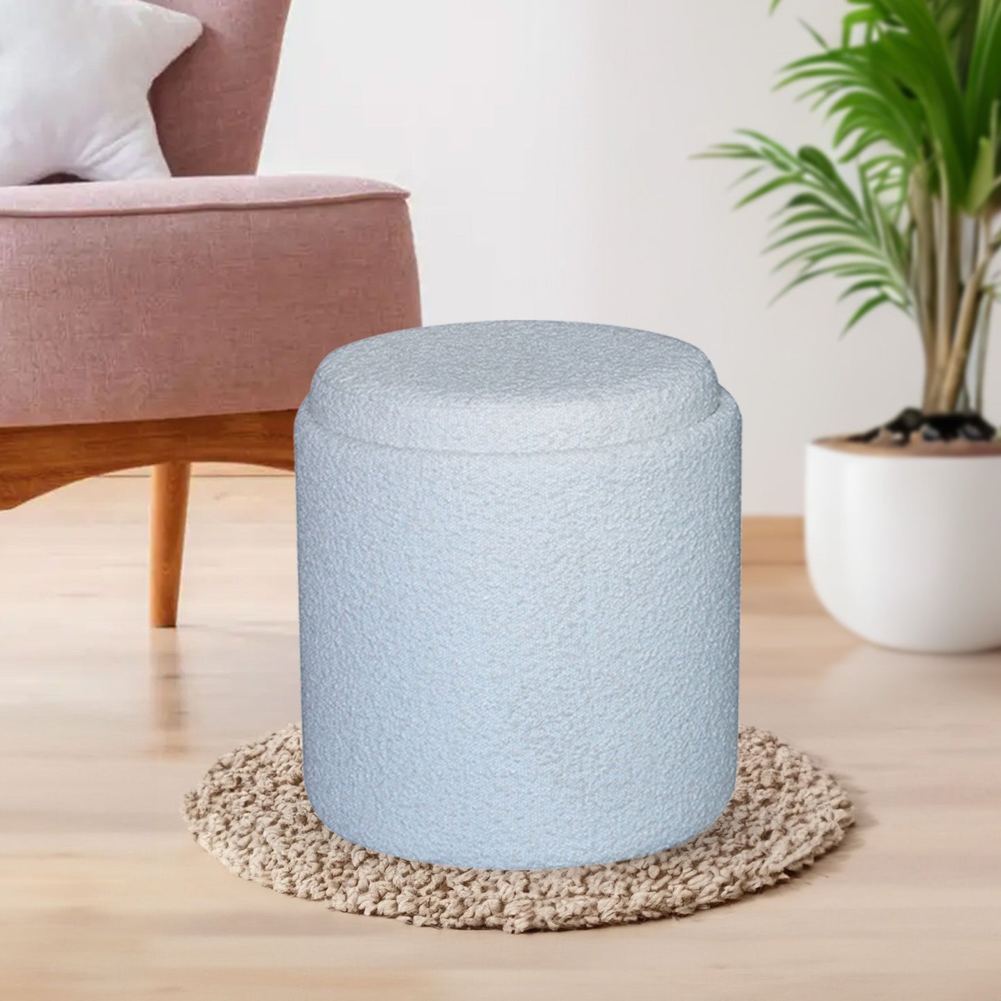 OT513 IVORY OTTOMAN