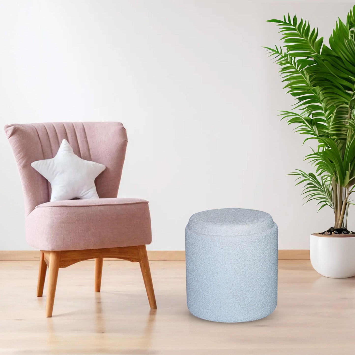 OT513 IVORY OTTOMAN