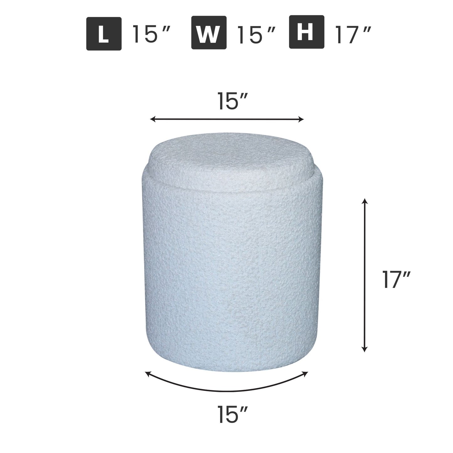 OT513 IVORY OTTOMAN