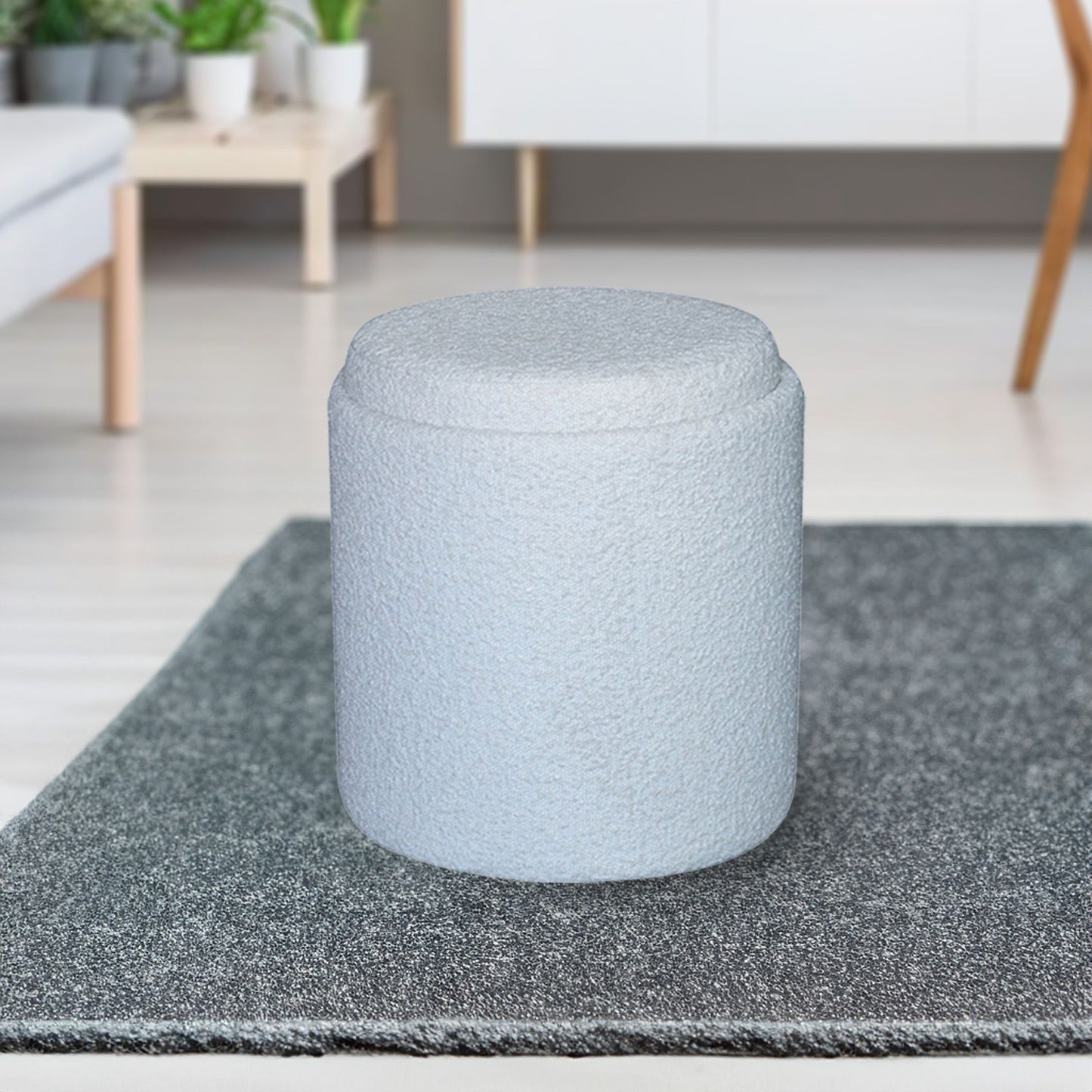OT513 IVORY OTTOMAN