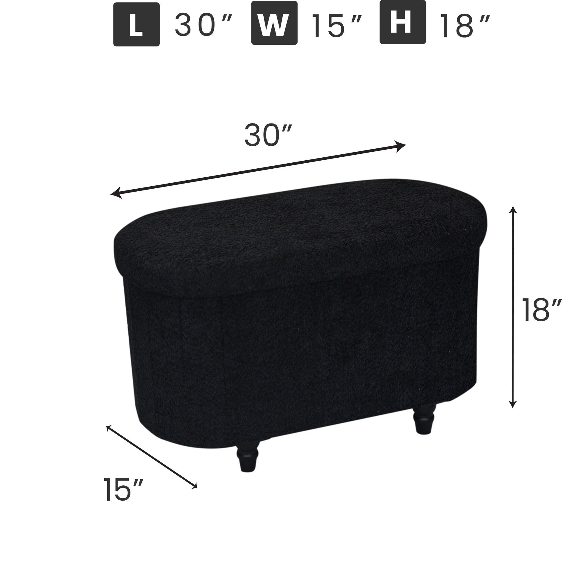 OT514 BLACK OTTOMAN