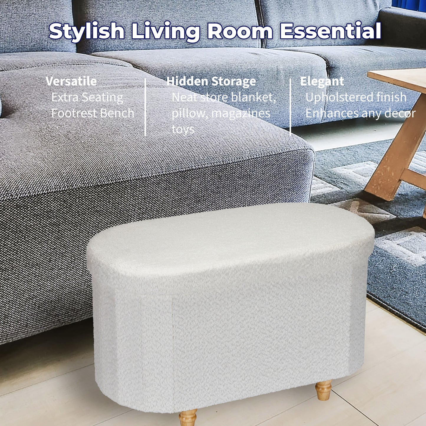 OT514 IVORY OTTOMAN