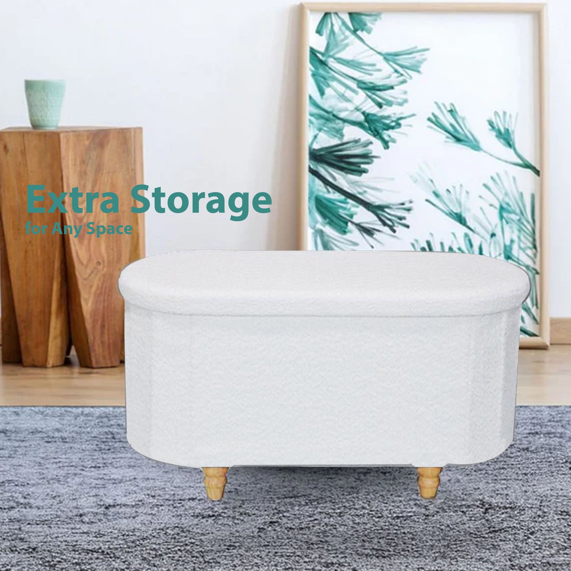 OT514 IVORY OTTOMAN