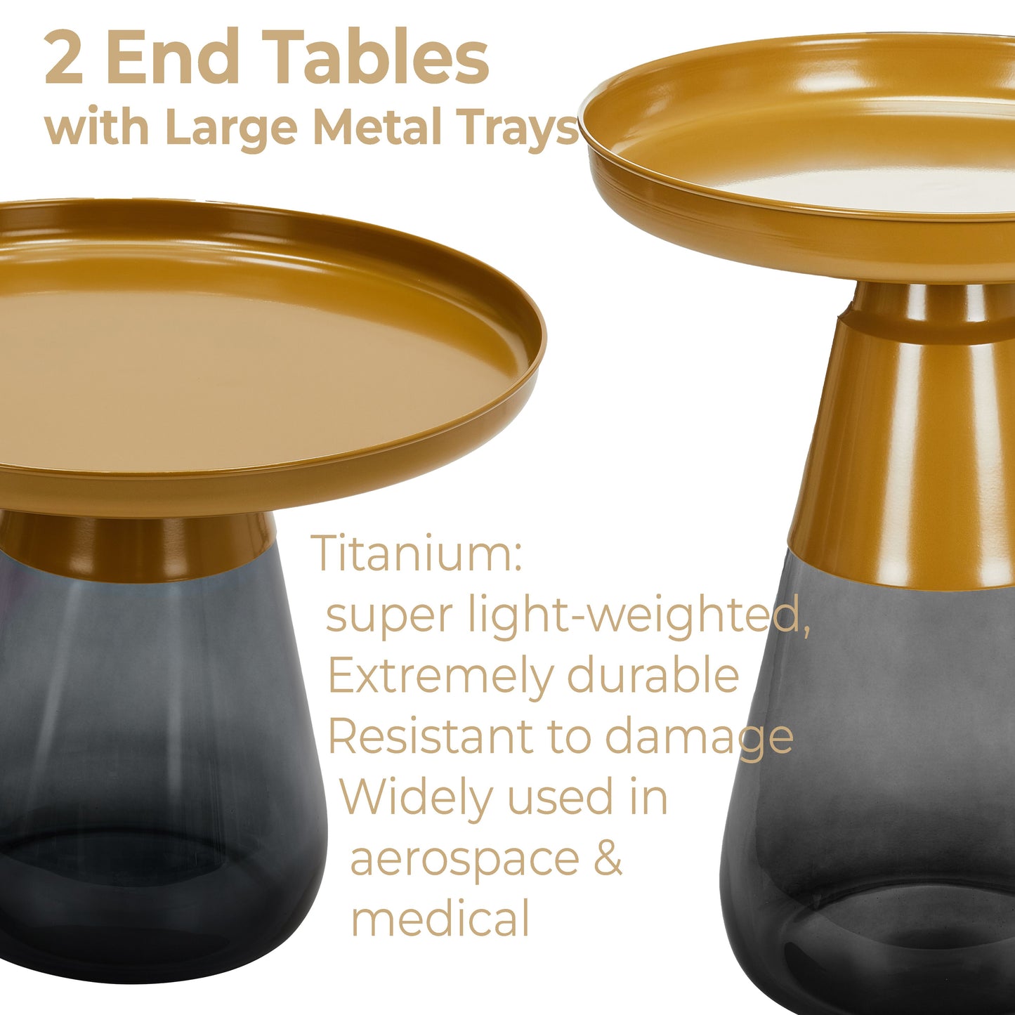 TBST471-472 MATGLD/GRY BAS NESTING TABLE