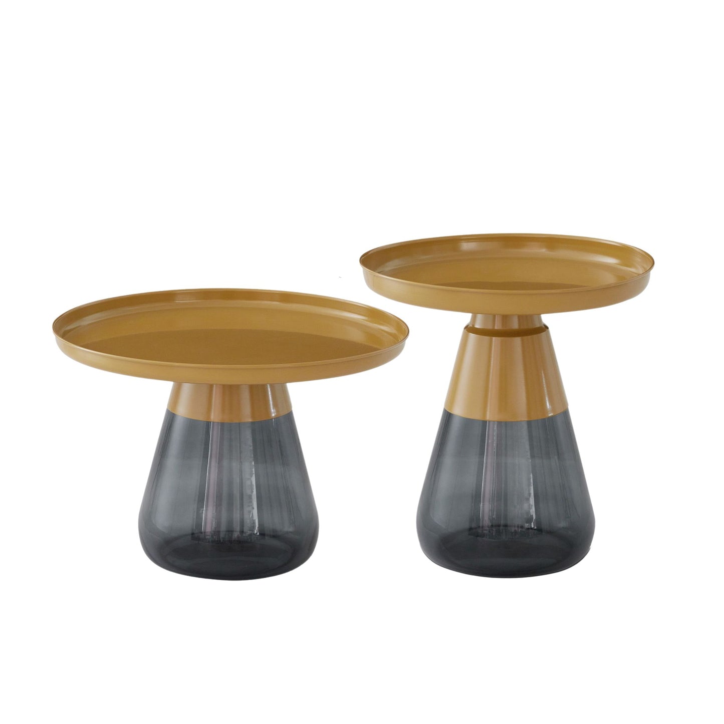 TBST471-472 MATGLD/GRY BAS NESTING TABLE