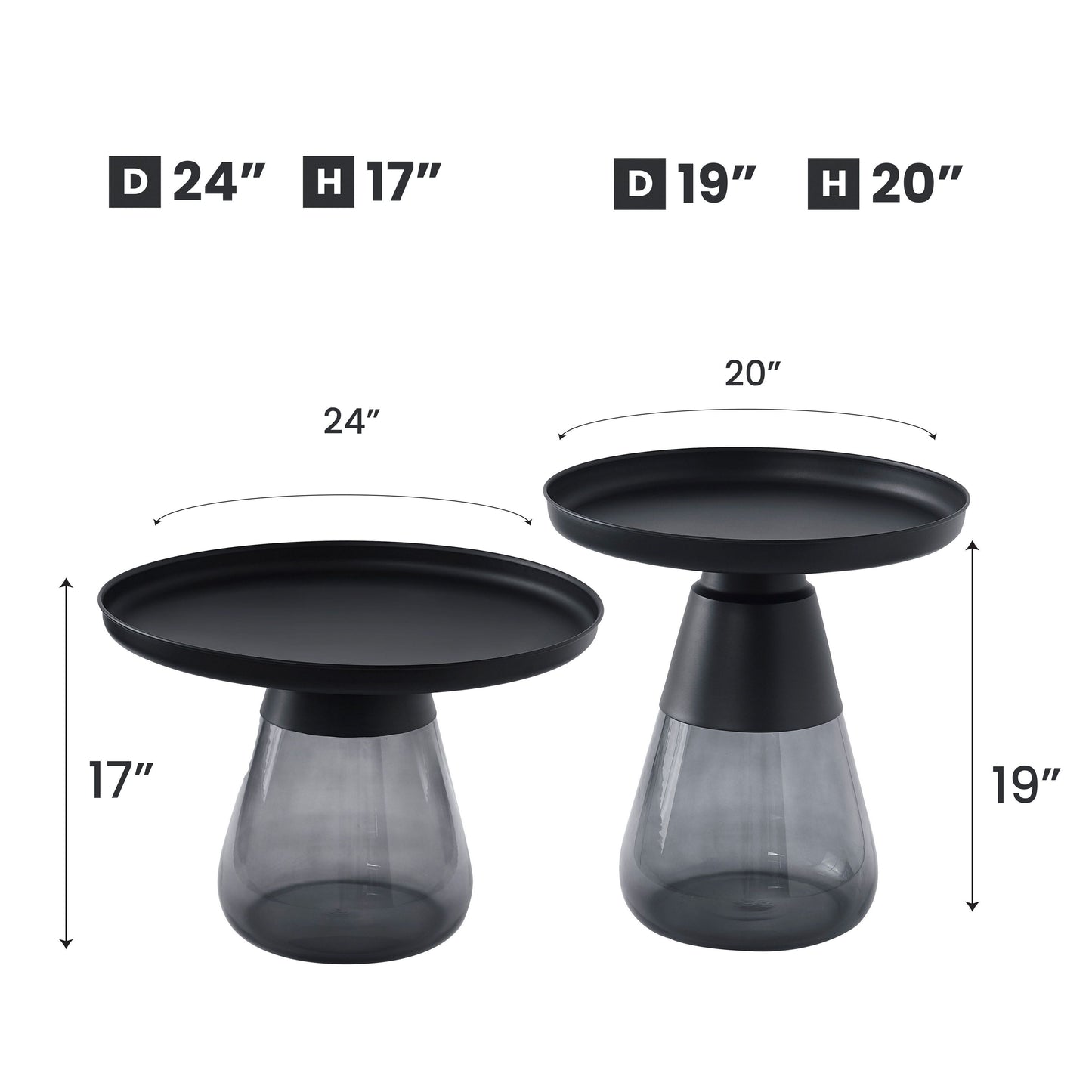 TBST471-472 MATBLK/GRAY NESTING TABLE